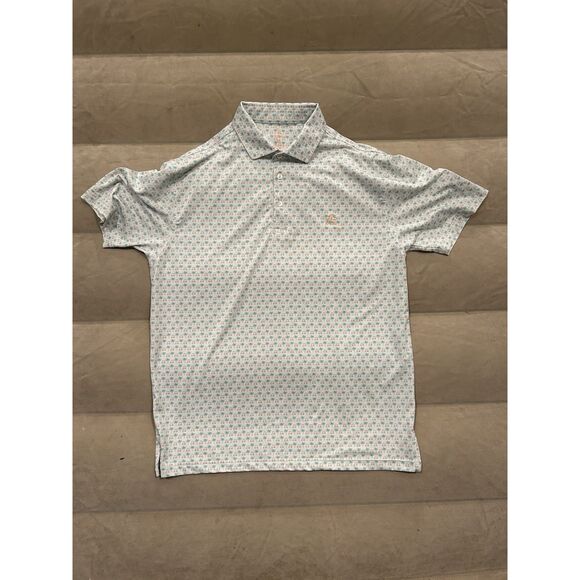 Rhoback The Koopa Palm Tree Golf Cart Mens Medium Polo Shirt White - Picture 1 of 7